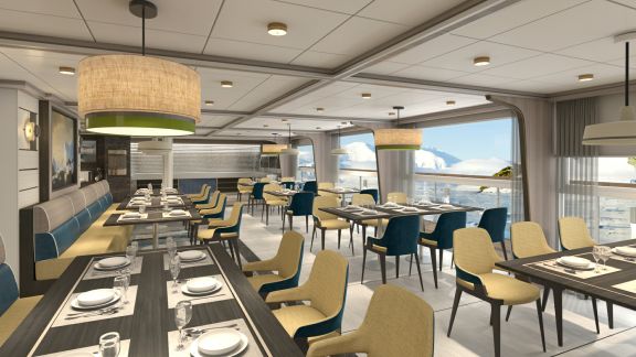 Australian adventure cruising company Aurora Expeditions has revealled the sleek interior design of its newest purpose-built cruise ship, the Sylvia Earle. 