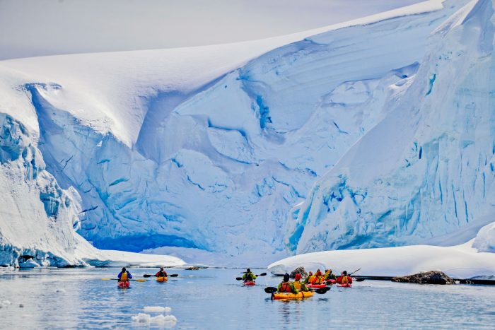 Nick Walton plays polar explorer on an unforgettable adventure to the Antarctic Peninsula aboard Aurora Expeditions' Polar Pioneer. Credit: Nick Walton
