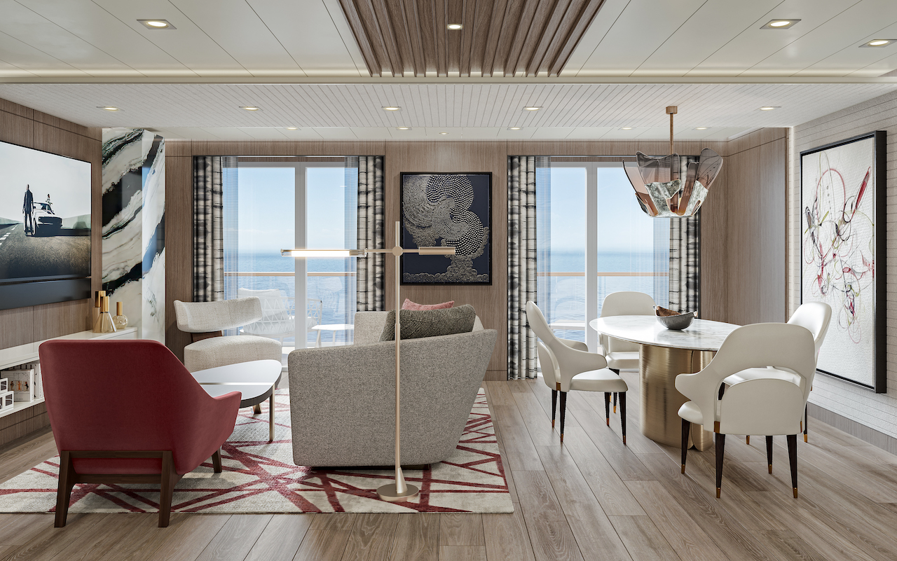 Oceania Cruises has given a tantalizing peek at the suites and staterooms of its newest vessel, Visa, which debuts in early 2023.