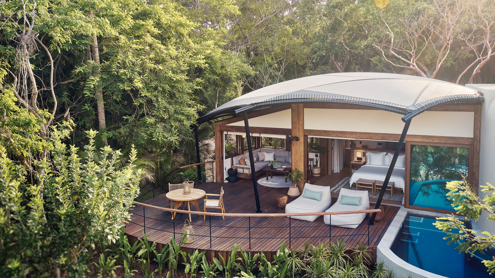 Luxury tented camp Naviva, A Four Seasons Resort, is now welcoming guests to the verdant rainforests of Mexico's Punta Mita.